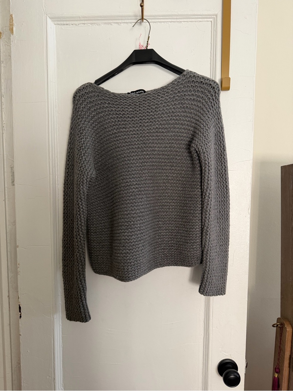 Women's Chunky Scoop Neck Sweater in Gray